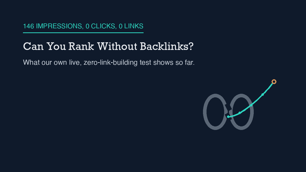 Can You Rank Without Backlinks? What Our Live Test Shows